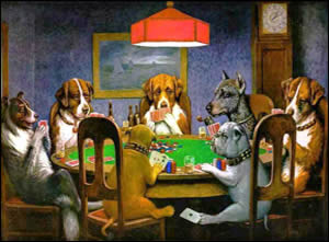 Chiens joueurs de poker